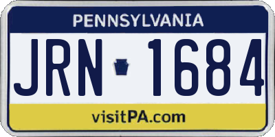 PA license plate JRN1684