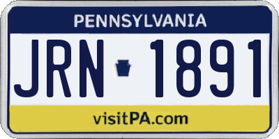PA license plate JRN1891