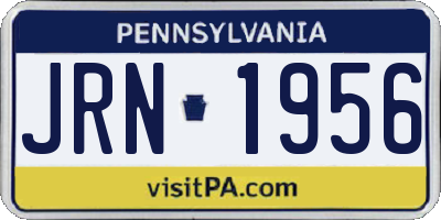PA license plate JRN1956