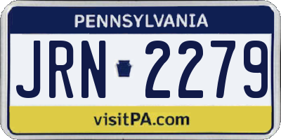 PA license plate JRN2279