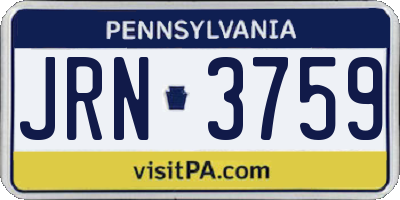 PA license plate JRN3759