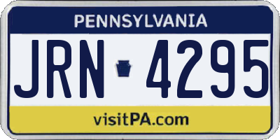 PA license plate JRN4295