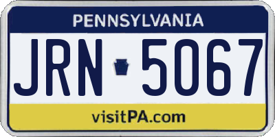 PA license plate JRN5067