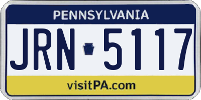 PA license plate JRN5117