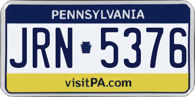 PA license plate JRN5376