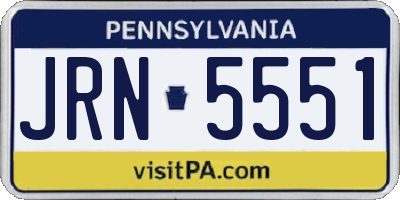 PA license plate JRN5551