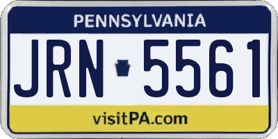 PA license plate JRN5561