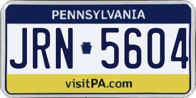 PA license plate JRN5604