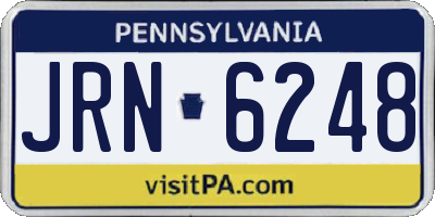 PA license plate JRN6248