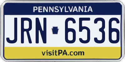 PA license plate JRN6536