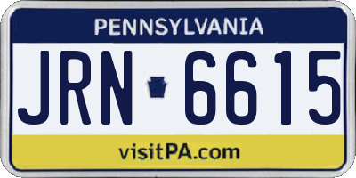 PA license plate JRN6615
