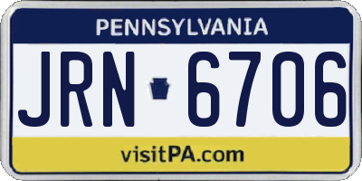 PA license plate JRN6706