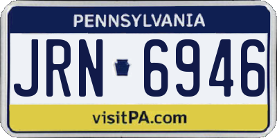 PA license plate JRN6946