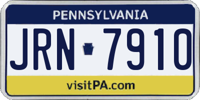 PA license plate JRN7910