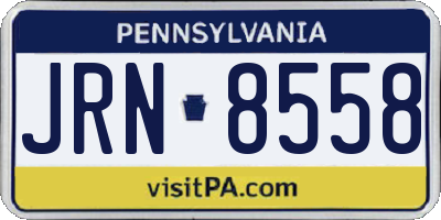 PA license plate JRN8558