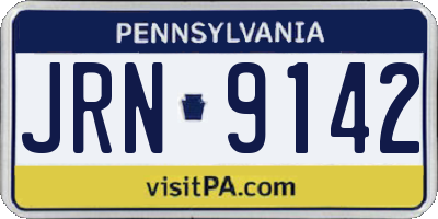 PA license plate JRN9142