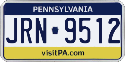 PA license plate JRN9512