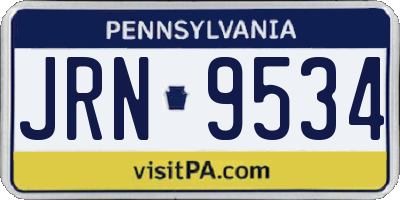 PA license plate JRN9534