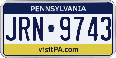 PA license plate JRN9743