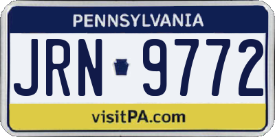 PA license plate JRN9772