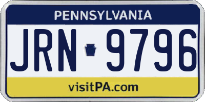 PA license plate JRN9796