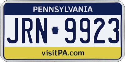 PA license plate JRN9923