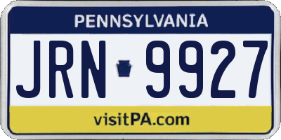 PA license plate JRN9927