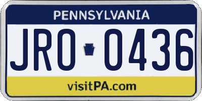 PA license plate JRO0436
