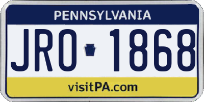 PA license plate JRO1868