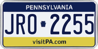 PA license plate JRO2255