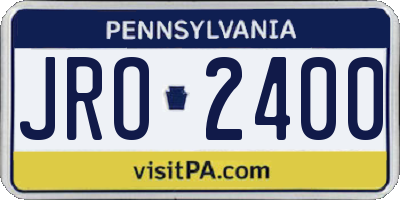 PA license plate JRO2400