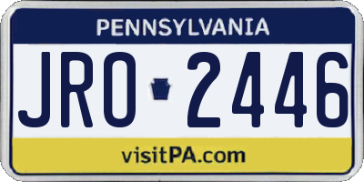 PA license plate JRO2446