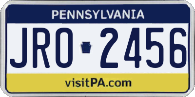 PA license plate JRO2456