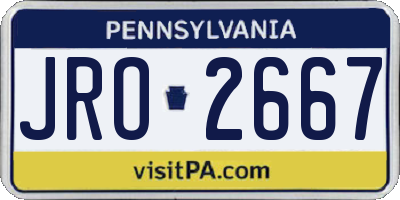 PA license plate JRO2667