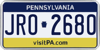 PA license plate JRO2680