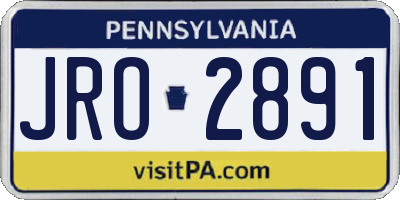 PA license plate JRO2891