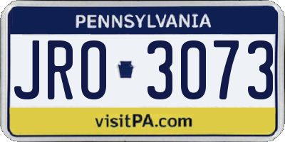 PA license plate JRO3073
