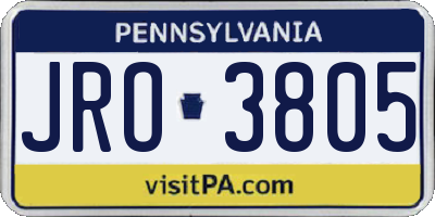 PA license plate JRO3805