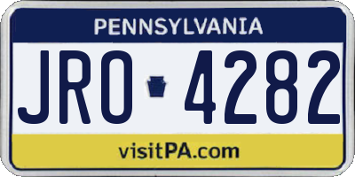 PA license plate JRO4282