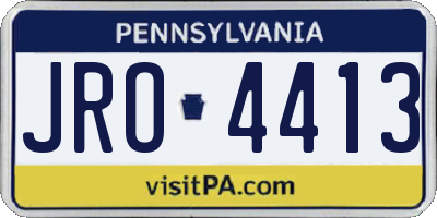PA license plate JRO4413
