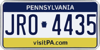 PA license plate JRO4435