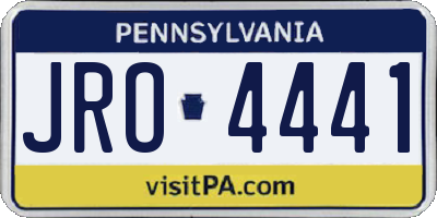 PA license plate JRO4441