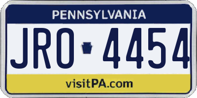 PA license plate JRO4454
