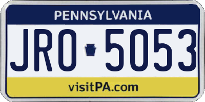 PA license plate JRO5053