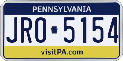 PA license plate JRO5154