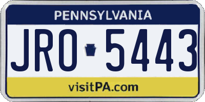 PA license plate JRO5443
