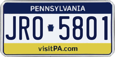 PA license plate JRO5801