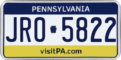 PA license plate JRO5822