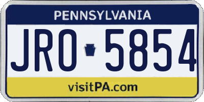 PA license plate JRO5854