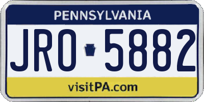 PA license plate JRO5882